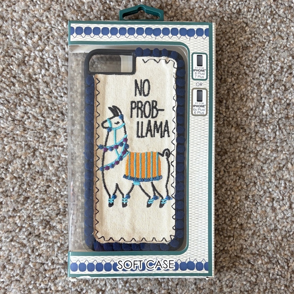 No Prob-llama Navy & Cream Soft Phone Case - Unbranded